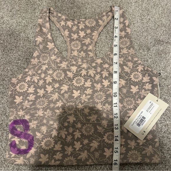 NWOT Pact Cinder Trellis Floral Print Organic Cotton Blend Racerback Crop Top - Picture 10 of 12